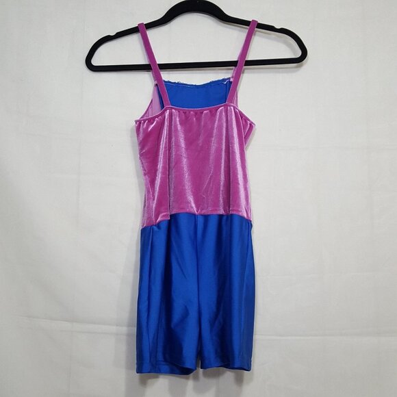 Revolution Dancewear velvet sequins leotard fuchsia blue size XLC - Picture 2 of 8